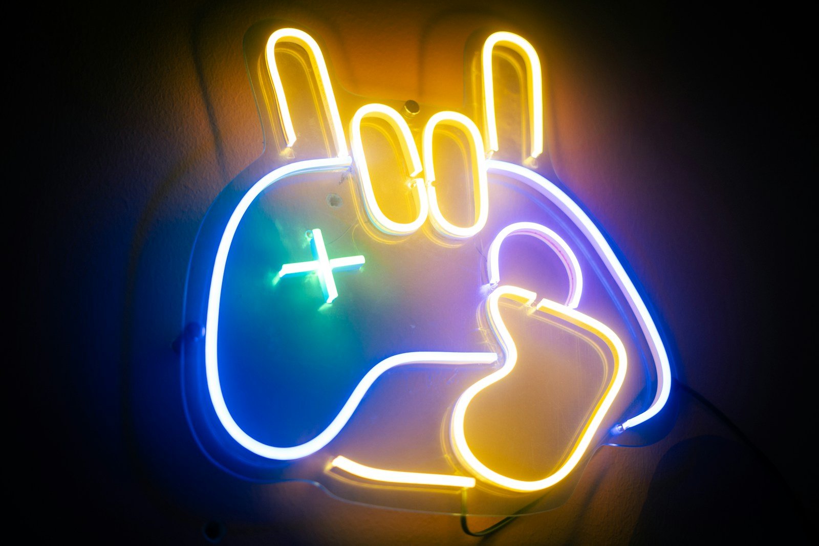 Neon gaming controller sign