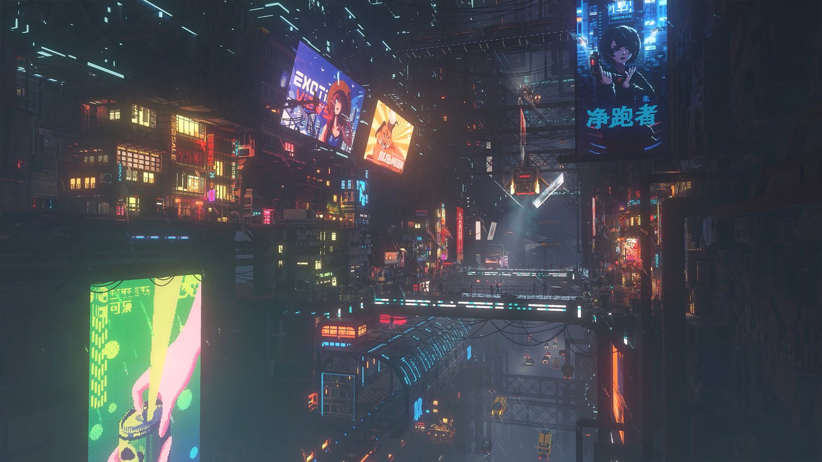 Nivalis Nights neon cyberpunk city screenshot
